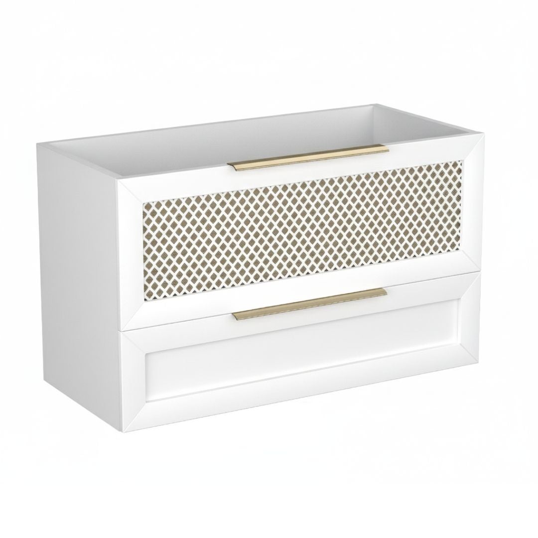 Szafka pod umywalkę CHIC 100 cm biała półmat/złota