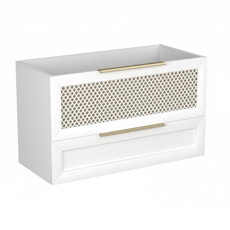 Szafka pod umywalkę CHIC 100 cm biała półmat/złota