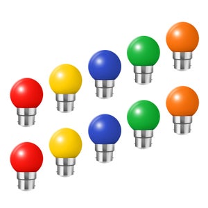 20 Lampadine LED B22 Verde 2W (Equivalente 20W) A Risparmio Energetico Per Feste E Atmosfere - 3