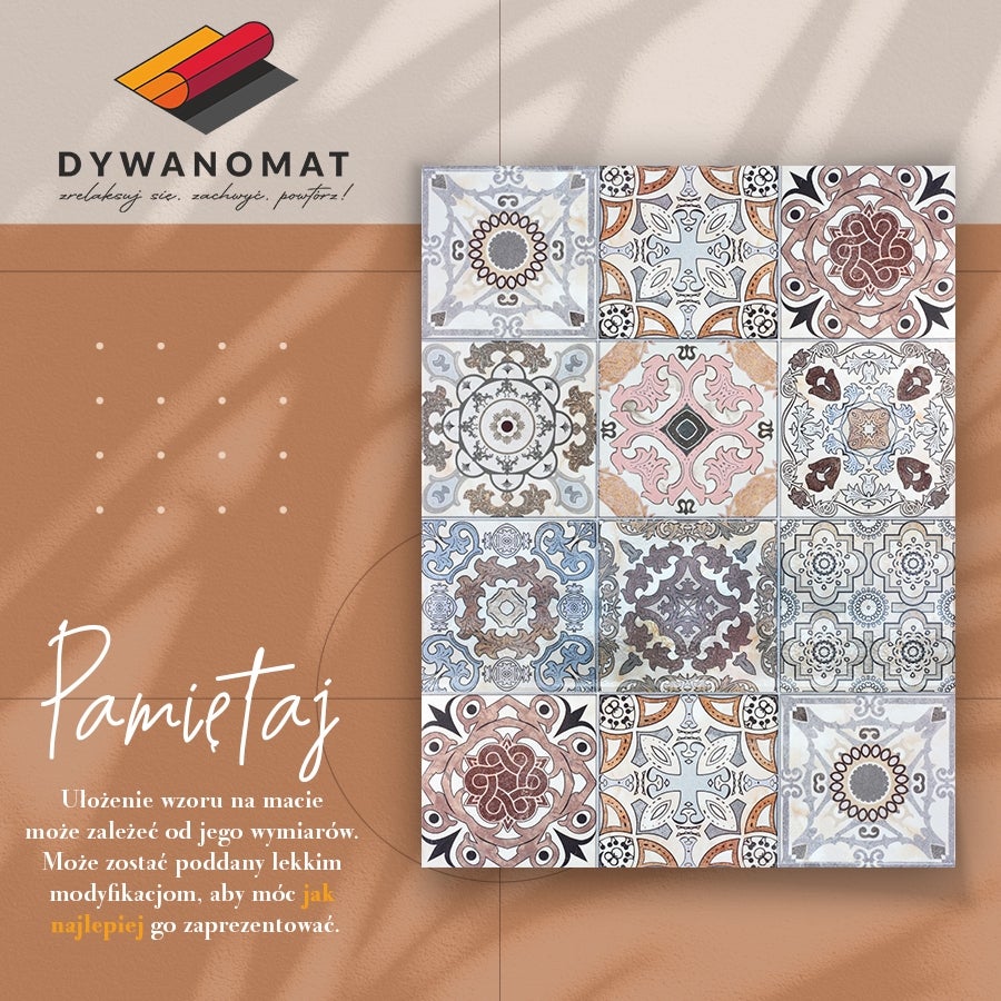 Tapis vinyle intérieur carreaux portugais décoratifs, tapis en vinyle intérieur méditerranéen classique 80x120 – Tulup - 3