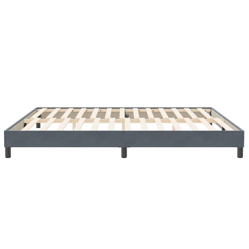 Cadre de lit sans matelas velours gris foncé 200x220cm - 7