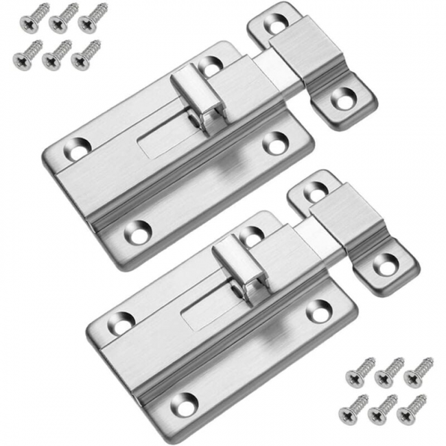 Cerradura De Puerta Corrediza De Acero Inoxidable De 100 Mm Con Candado Pestillo Resistente Para Bano Inodoro Jardin Y Cobertizo 86995403