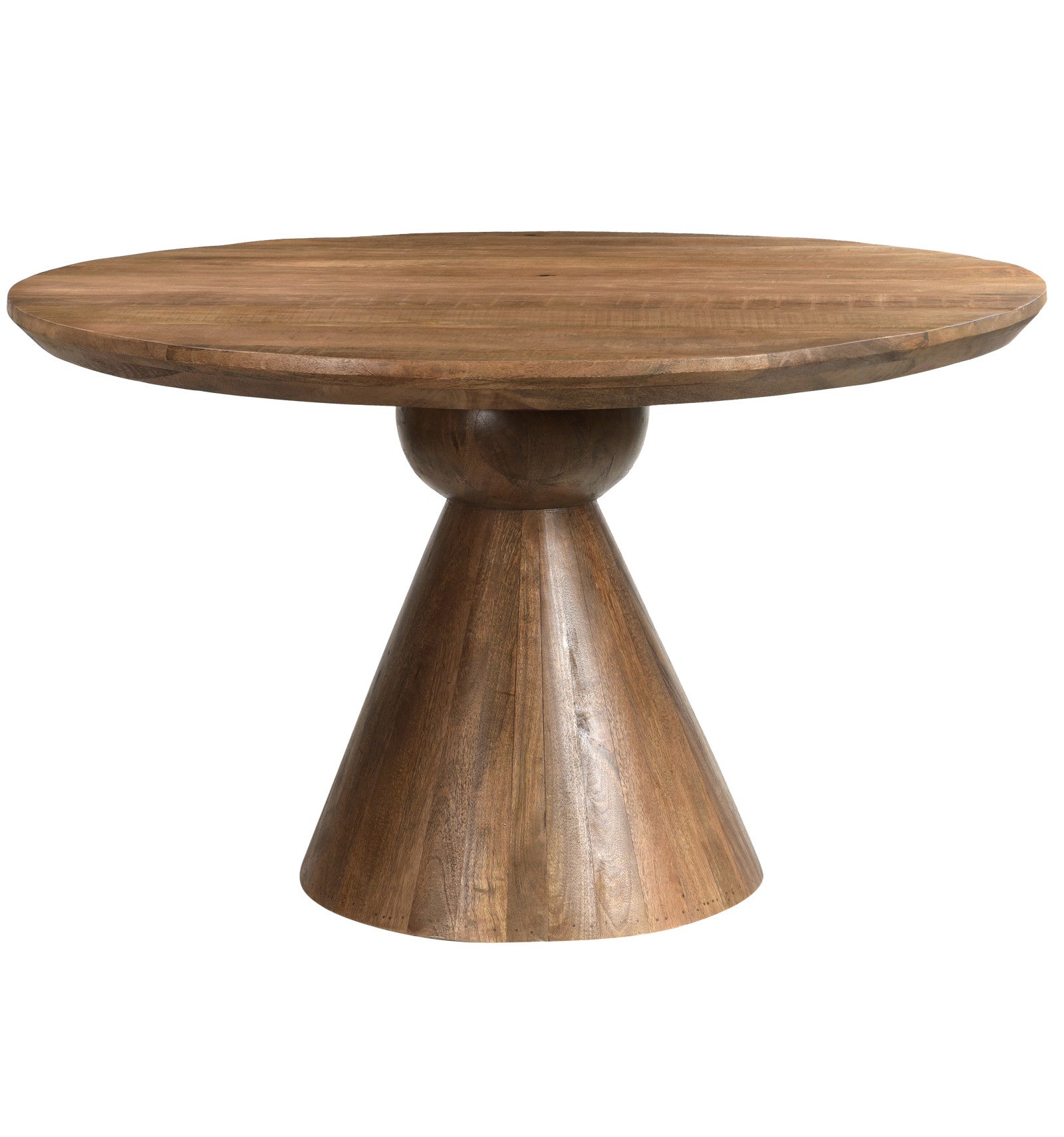 BOMBAY-Table à manger ronde 6 personnes D130, bois de Manguier massif ...