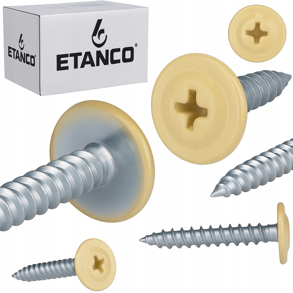 Wkręty podkładkowe Etanco do stali, zszywka 4,2x19mm, RAL1015 GM-S 250szt