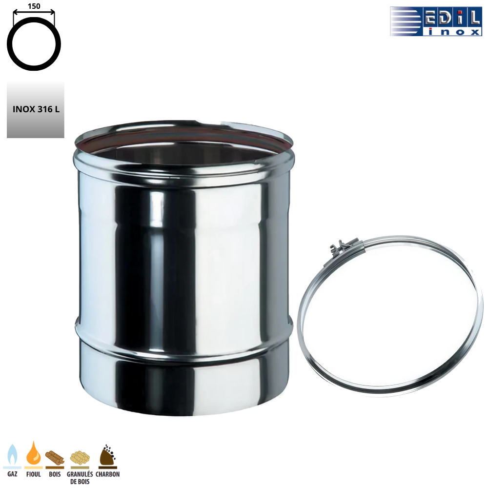 Elemento dritto 100 cm smaltato nero opaco Edilinox | Leroy Merlin