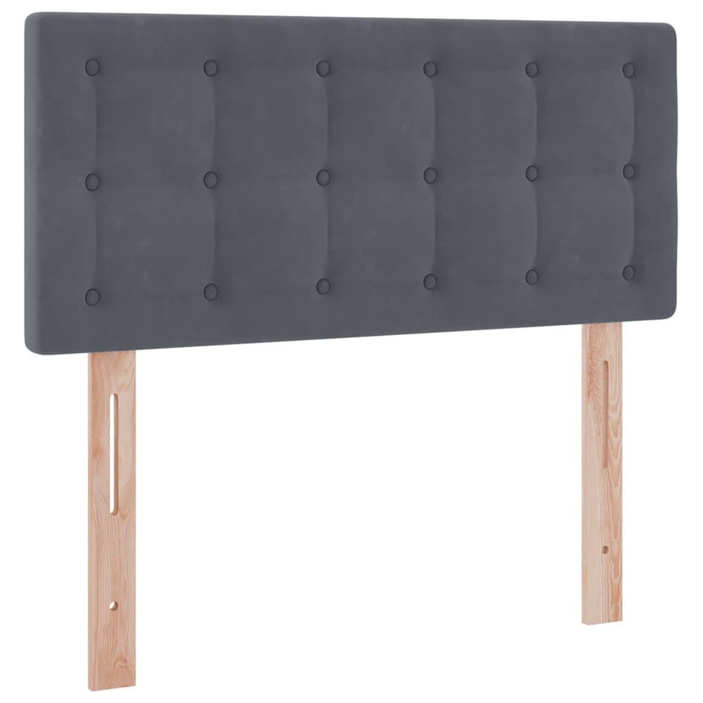 Lit avec rangement en velours gris foncé, pour la chambre, 90 × 190 cm - 9