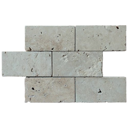 Albedo Pierre - Carrelage en Travertin Ivoire Nuancé - Rustique 15.2x30.5x3 CM - Pour Sol - Vendu par M2
