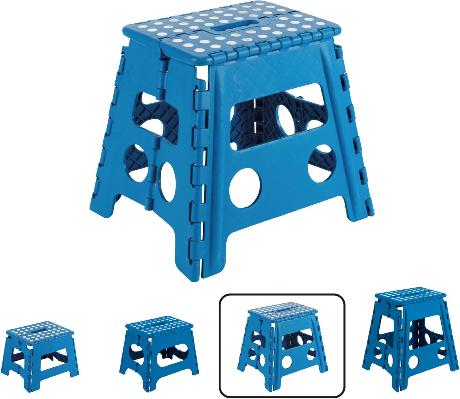 Wielofunkcyjny składany stołek – do 150 kg – szary lub niebieski – do wędkowania/domu/biwakowania/imprez/podróży, niebieski