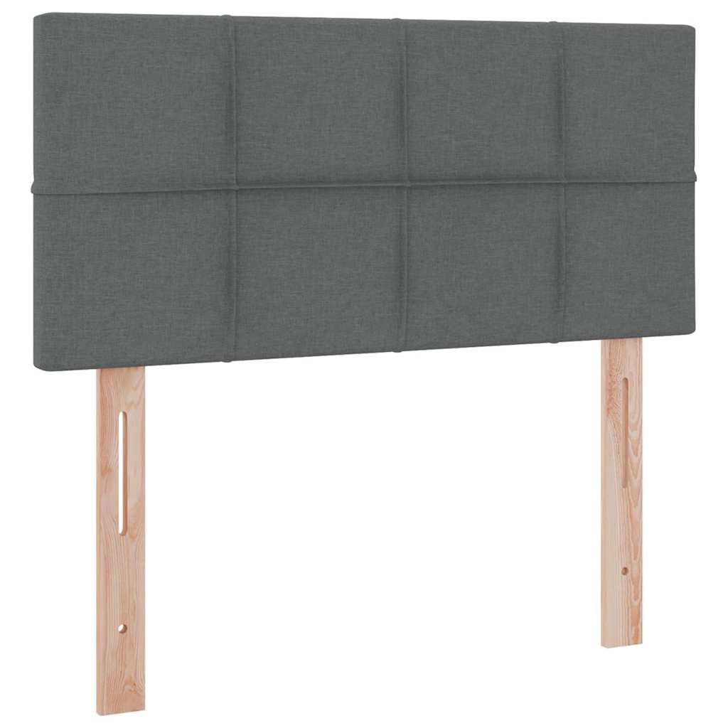 Lit de rangement avec matelas gris foncé 90 x 190 cm velours - 9