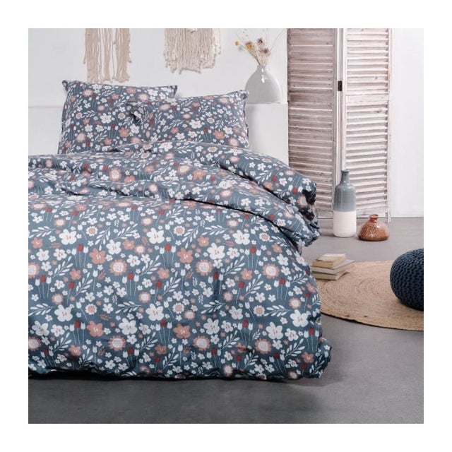 Parure de lit imprimé floral coton SUNSHINE JADE