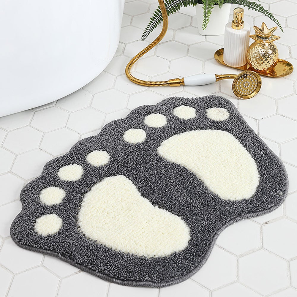 (Szary, 48 x 67 cm), Mata antypoślizgowa do łazienki, szybkoschnąca mata kuchenna do łazienki, wchłaniająca wodę, do sypialni, kuchni, przedpokoju, w