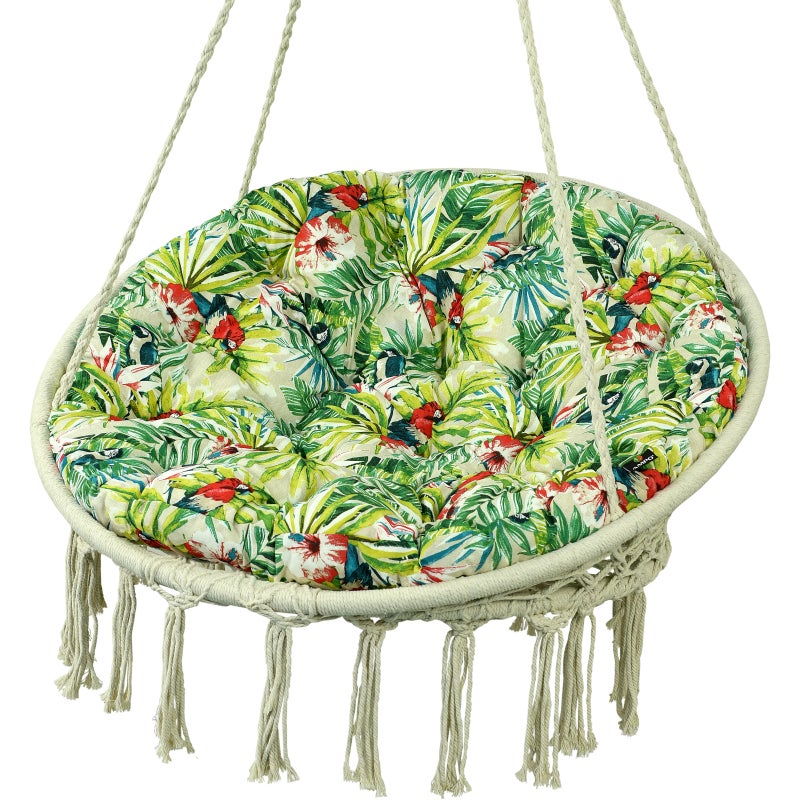 Poduszka na huśtawkę bocianie gniazdo AMPO zielony beżowy czerwony 100 cm 1 szt.