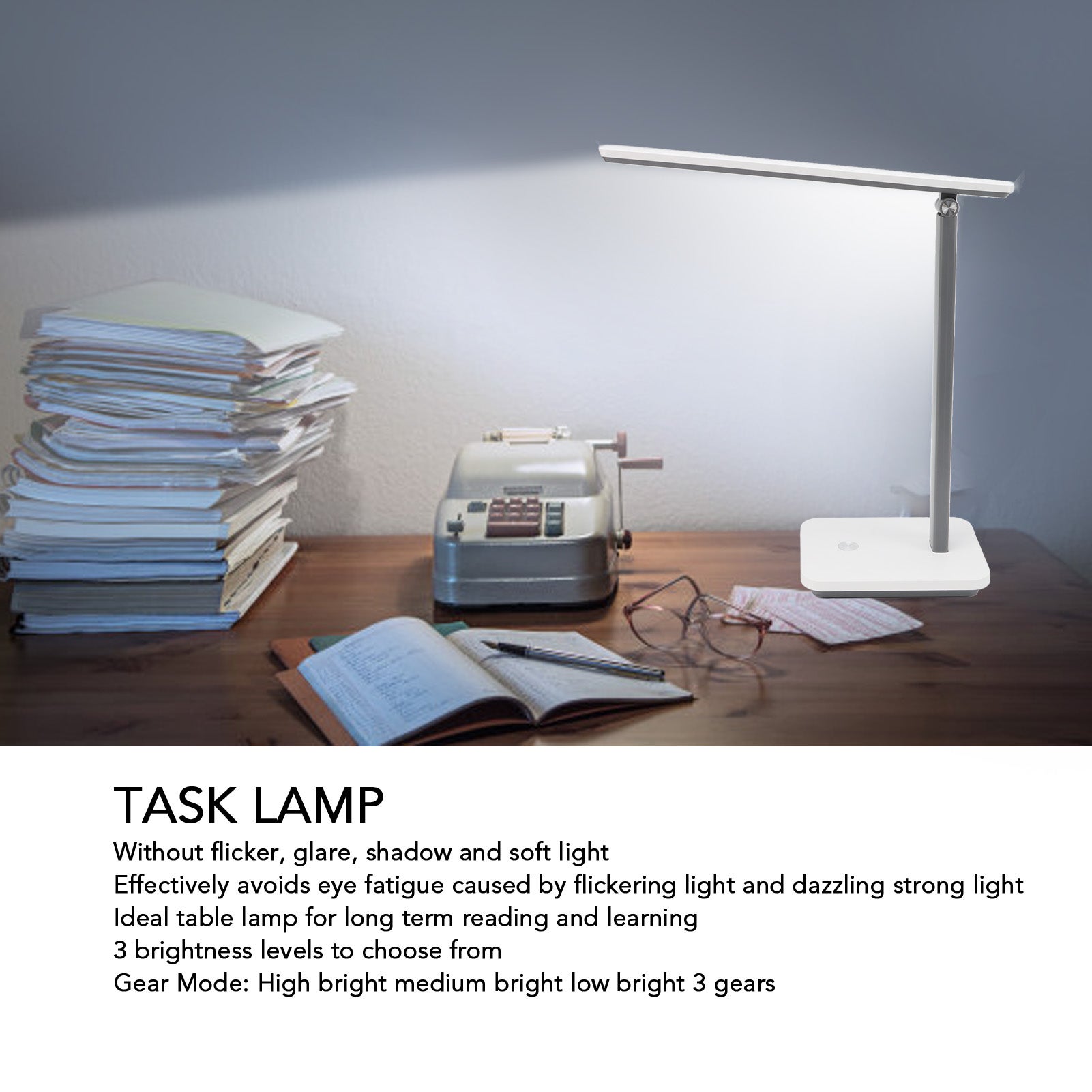 Lampe de table pliable, Lampe de bureau LED pour le bureau à domicile, petite lampe d'étude, lumière de lecture pour la table - 4