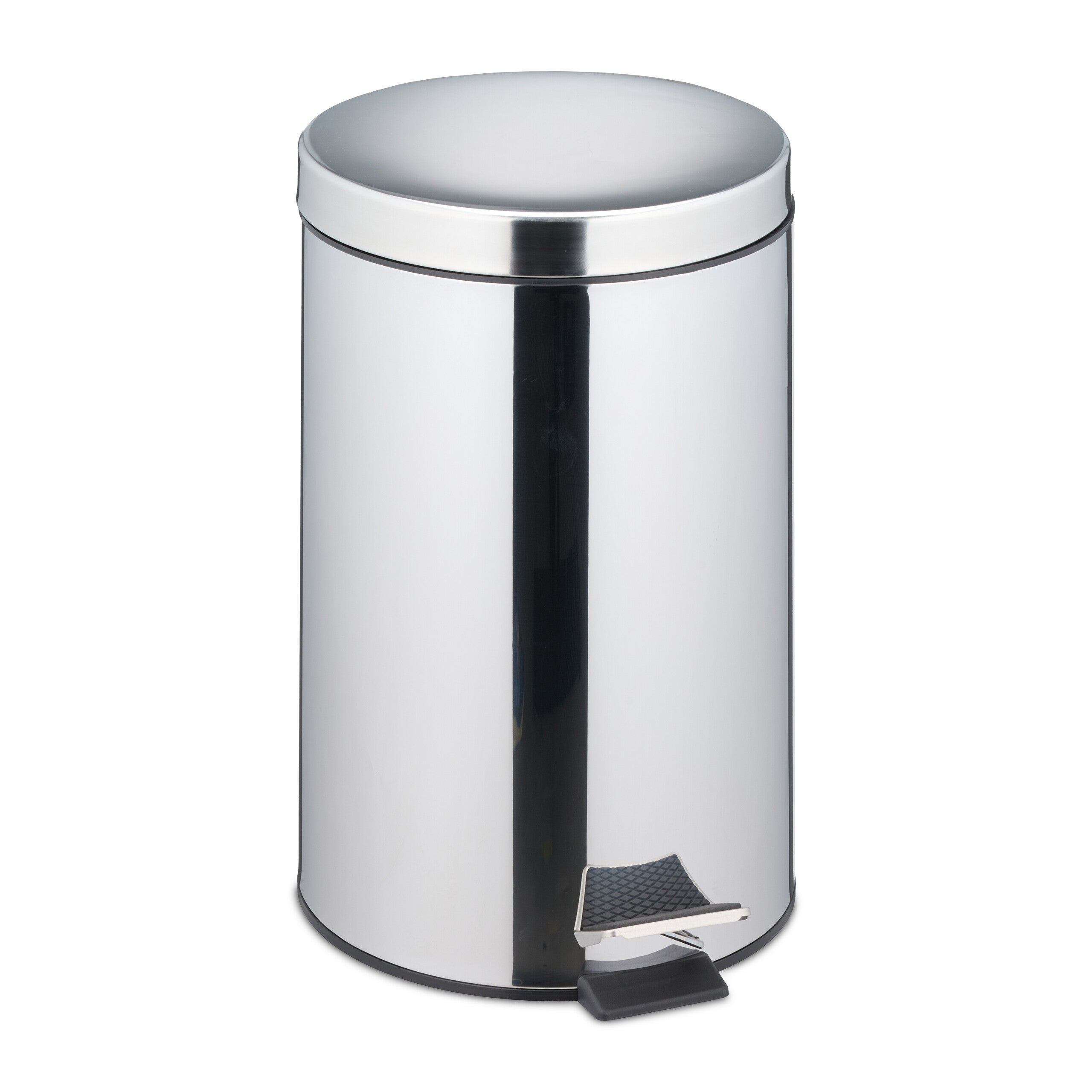 Poubelle Relaxdays 5 L - Acier Inox, Pédale, Fermeture Douce, Seau Amovible, Anti-empreintes