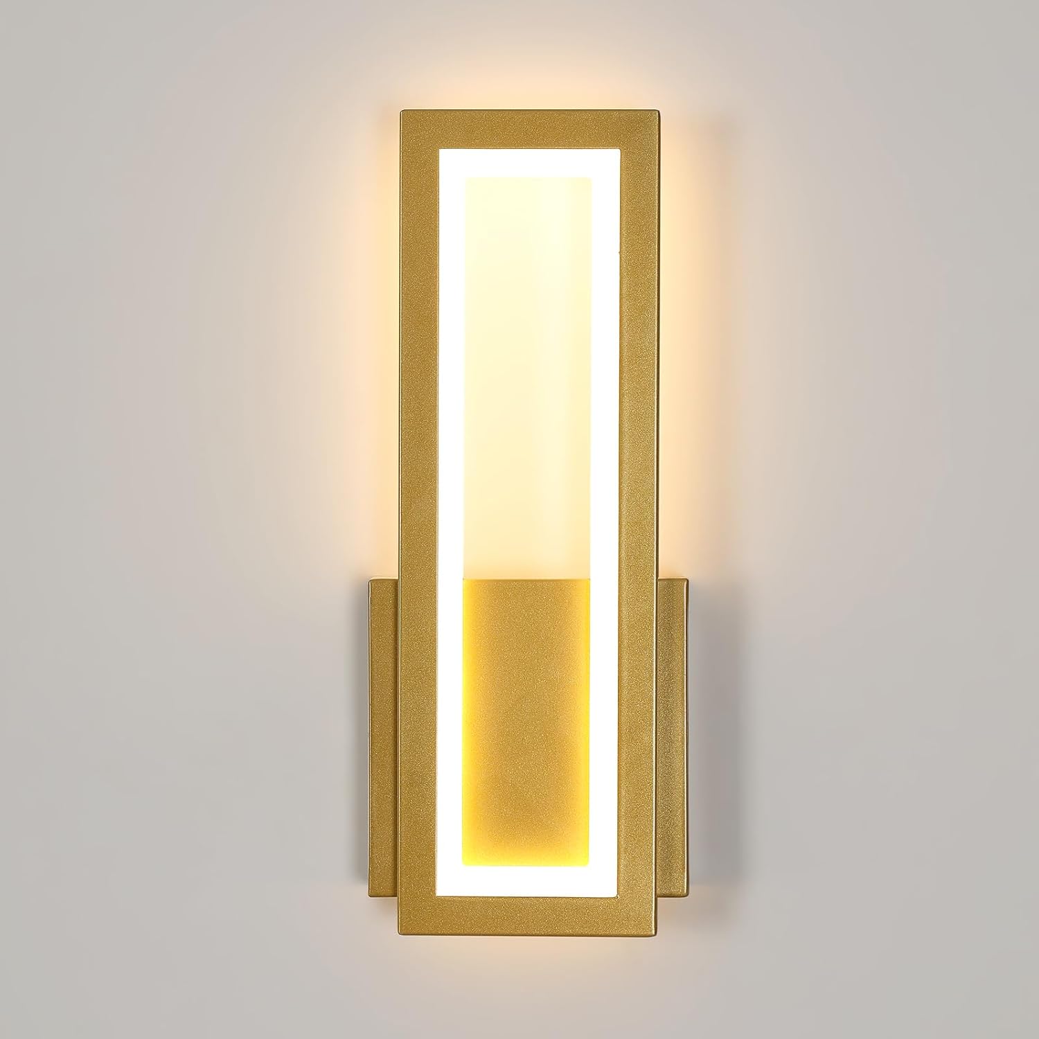 Nowoczesny kinkiet z akrylu w kolorze złotym, 16 W, 2 000 lm, oświetlenie białe ciepłe 3 000 K, 32 cm