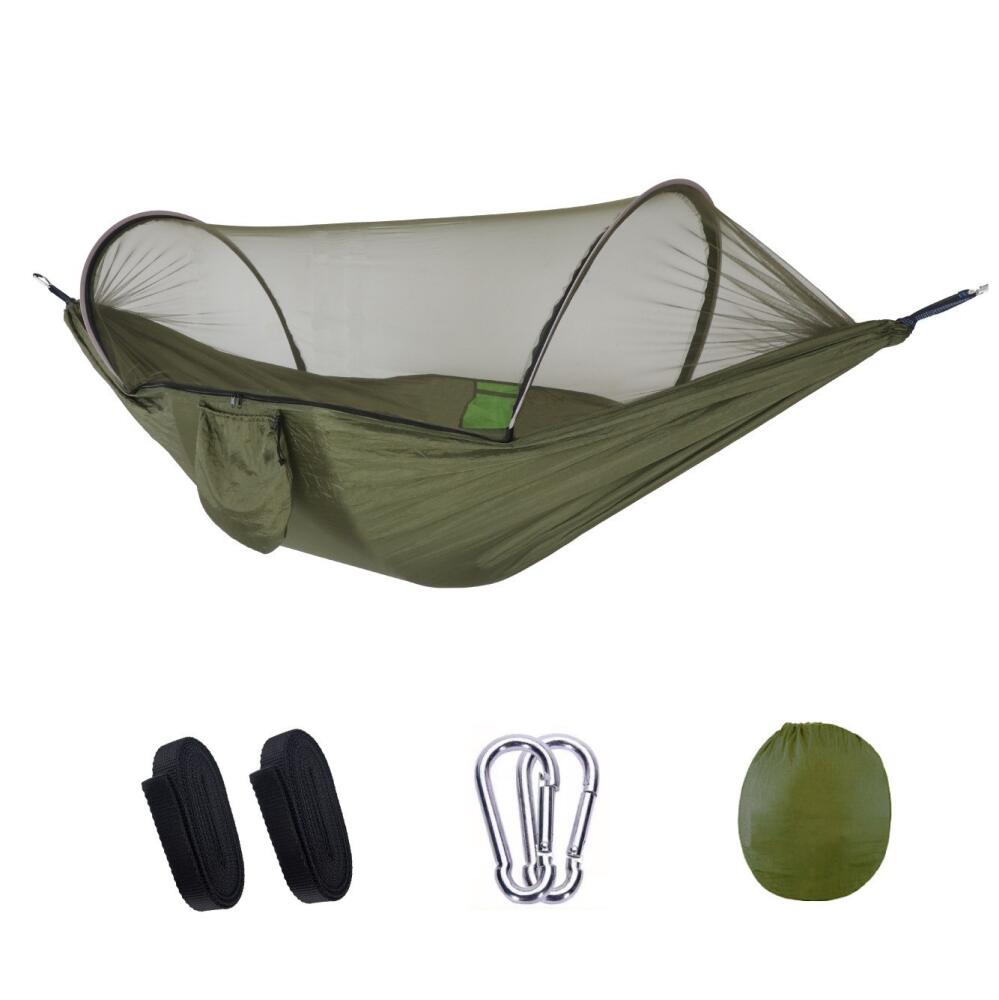 Ultralekka moskitiera do hamaka o udźwigu 300 kg | Hamak wiszący ze stojakiem, oddychający | Nylonowy spadochron, szybkoschnący, do użytku na zew
