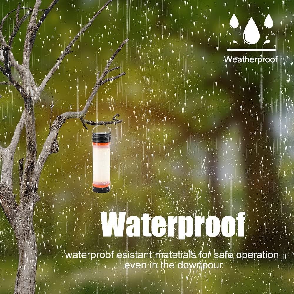 torce portatili, luci da campeggio, torce di emergenza, faretti da campeggio, super portatili, arancioni - 5