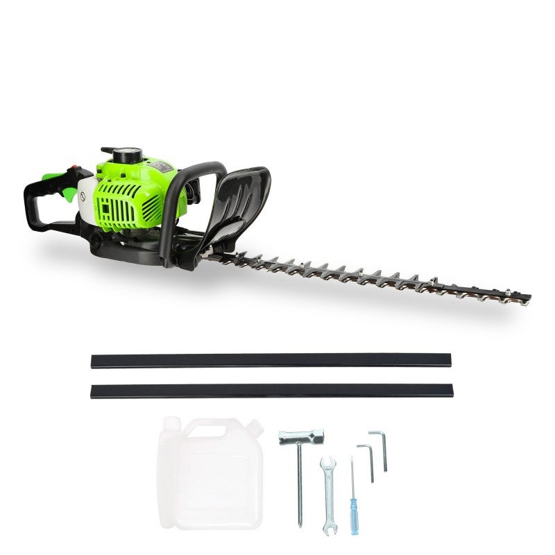 Taille-haie thermique - Moteur 2 temps 25,4 cm3 - Longueur de coupe 60cm - Réservoir 230ml - Anti-vibrations - Poignée rotative - 2