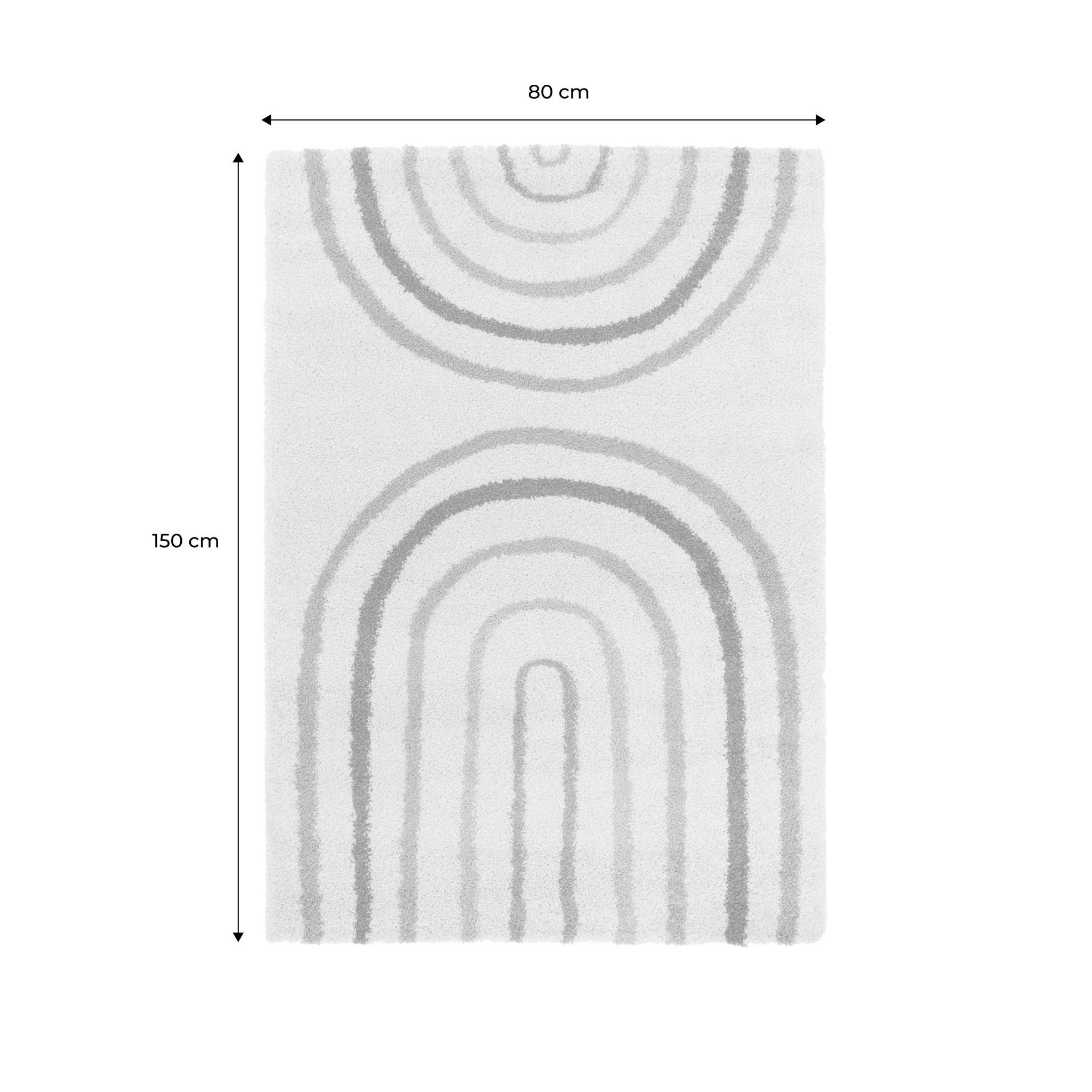 Tapis enfant arc-en-ciel 80x150cm. tapis intérieur crème et multicolore. poils longs shaggy DAKOTA - 4