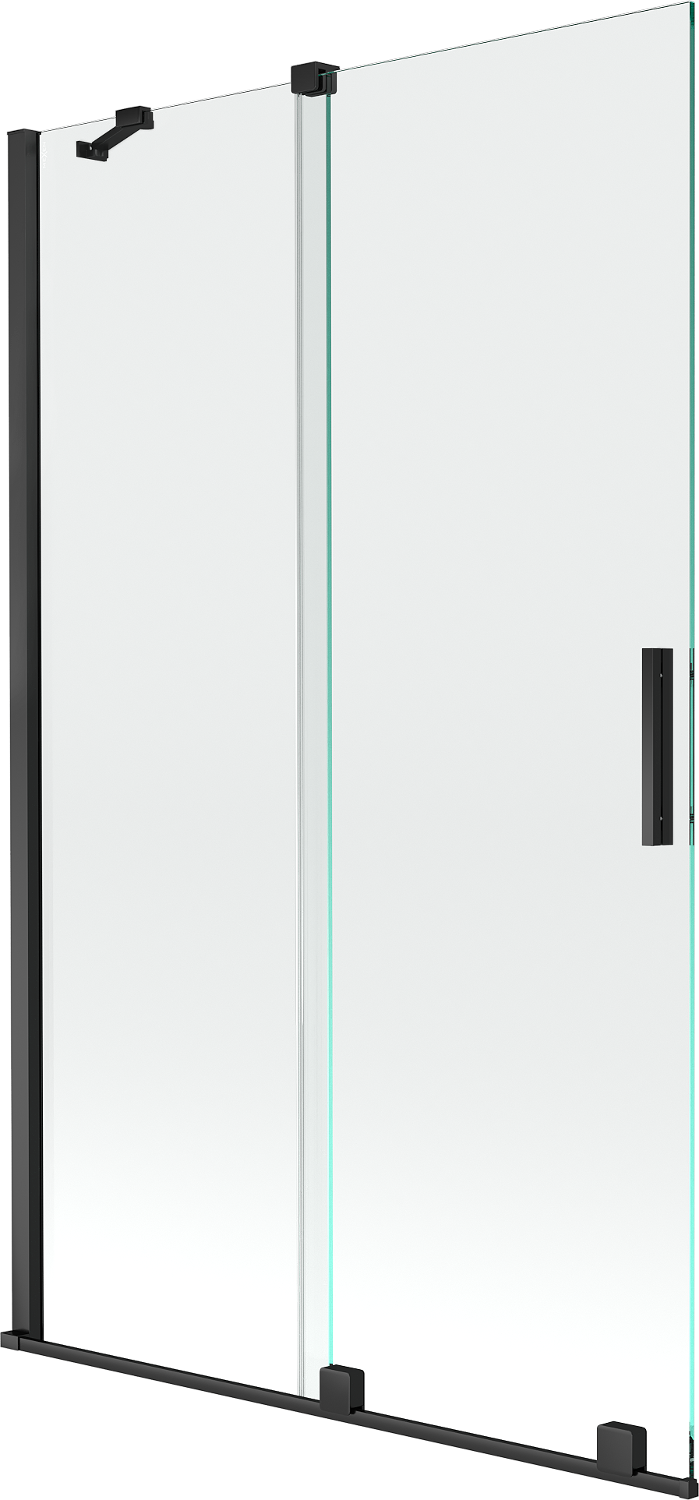 Mexen Velar parawan nawannowy 2-skrzydłowy rozsuwany 110 x 150 cm, transparent, czarny - 896-110-000-01-70