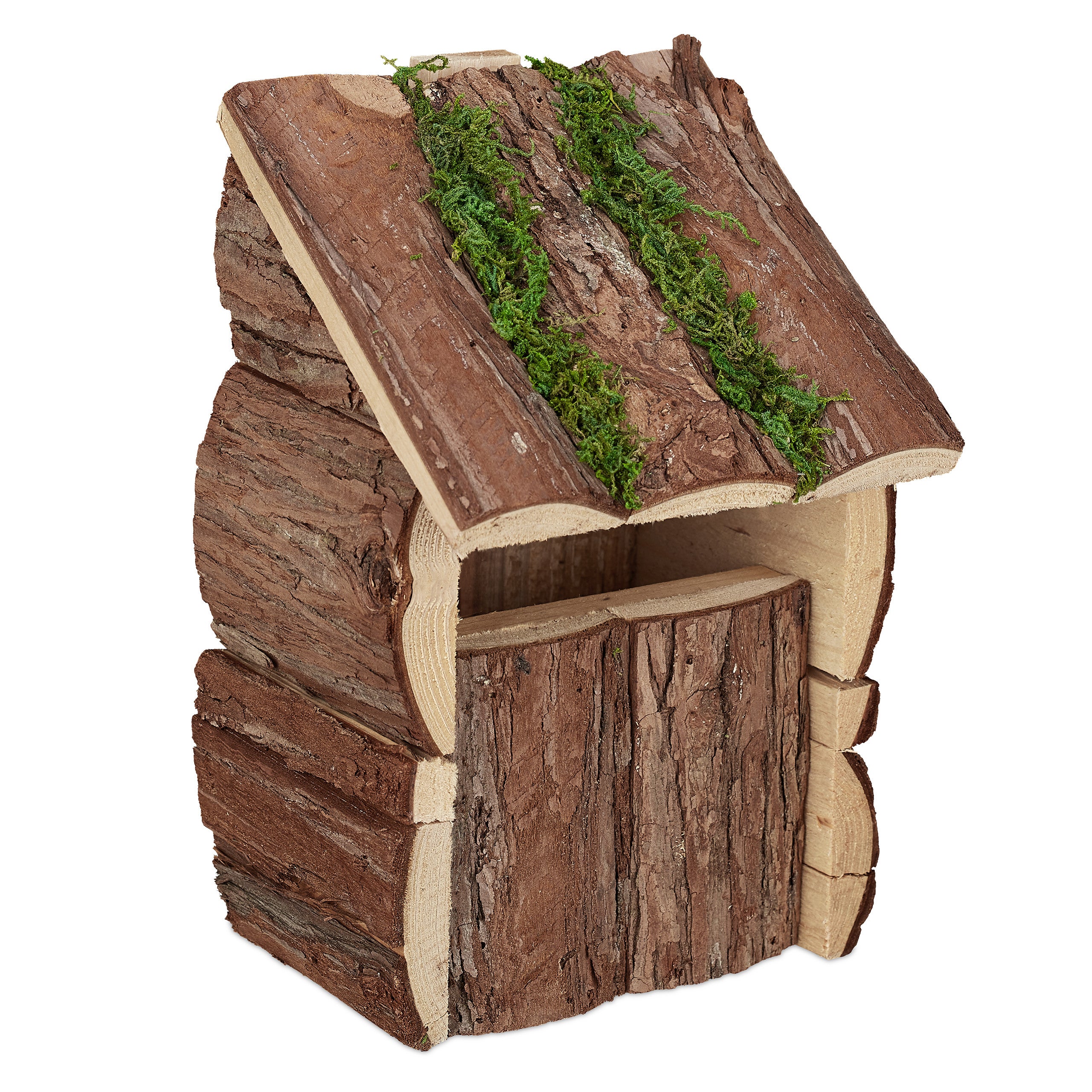 Maison D'oiseaux Décorative En Bois Naturel - Nichoir Rustique Pour Balcon, Terrasse Et Jardin