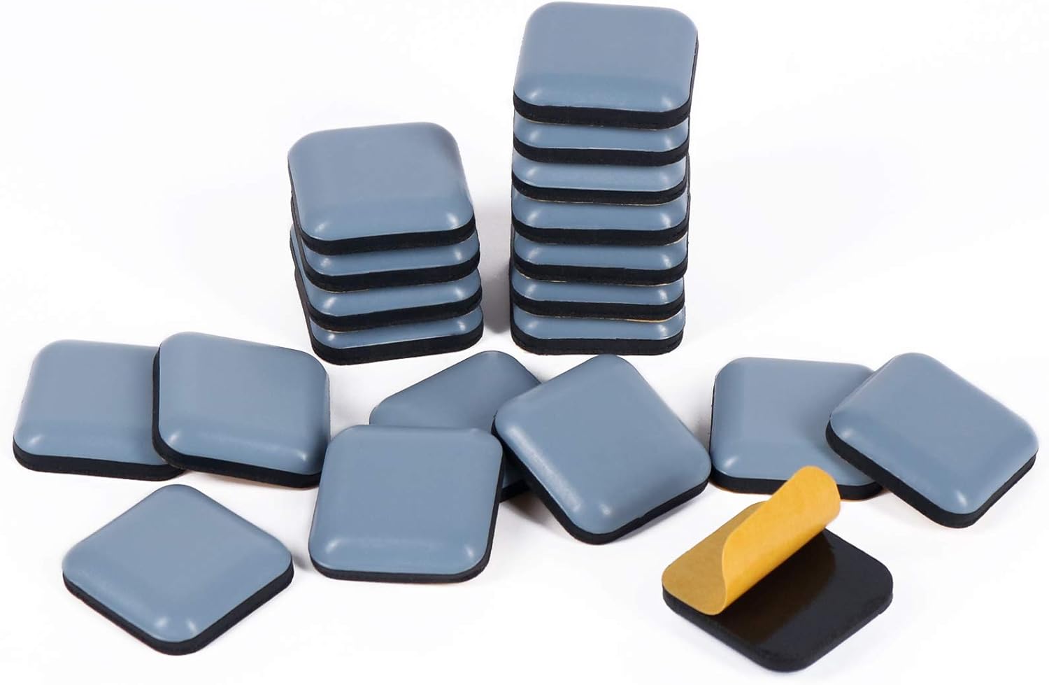 Zestaw 24 samoprzylepnych podkładek pod nogi stołów i krzeseł, kwadratowe, teflonowe, 25 x 25 mm, do narożników stołów kuchennych, ochraniacze podłogi