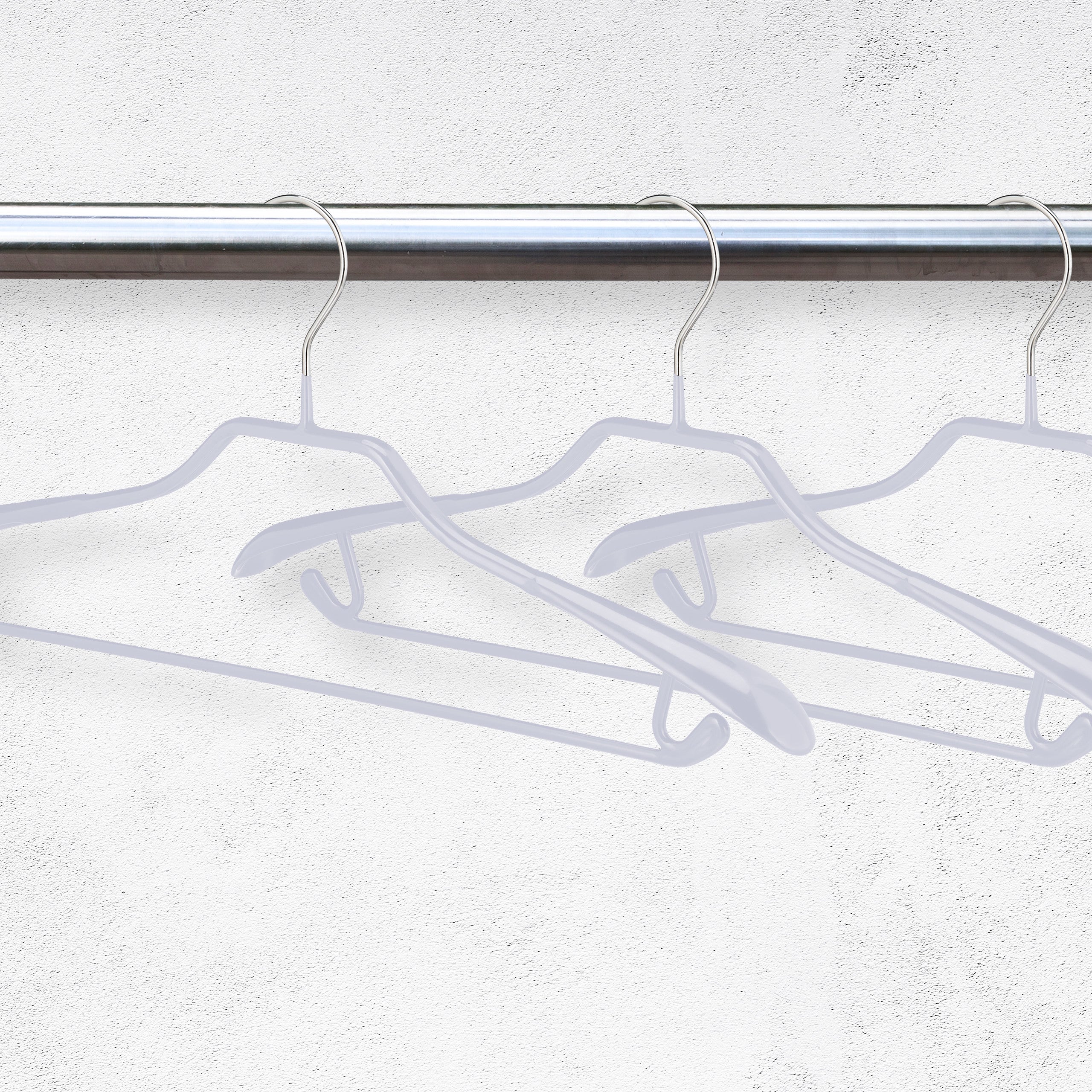 30x Cintres antidérapants, pour costumes, support large pour les épaules, traverse pantalon, gris clair - 2