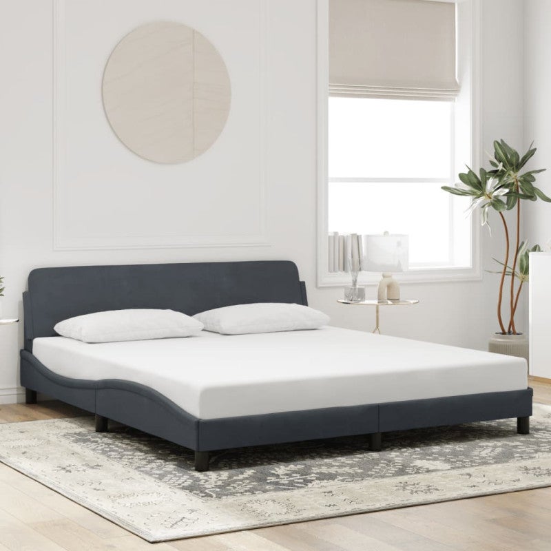 Estructura de cama sin colchón gris oscuro 180x200 cm terciopelo vidaxl