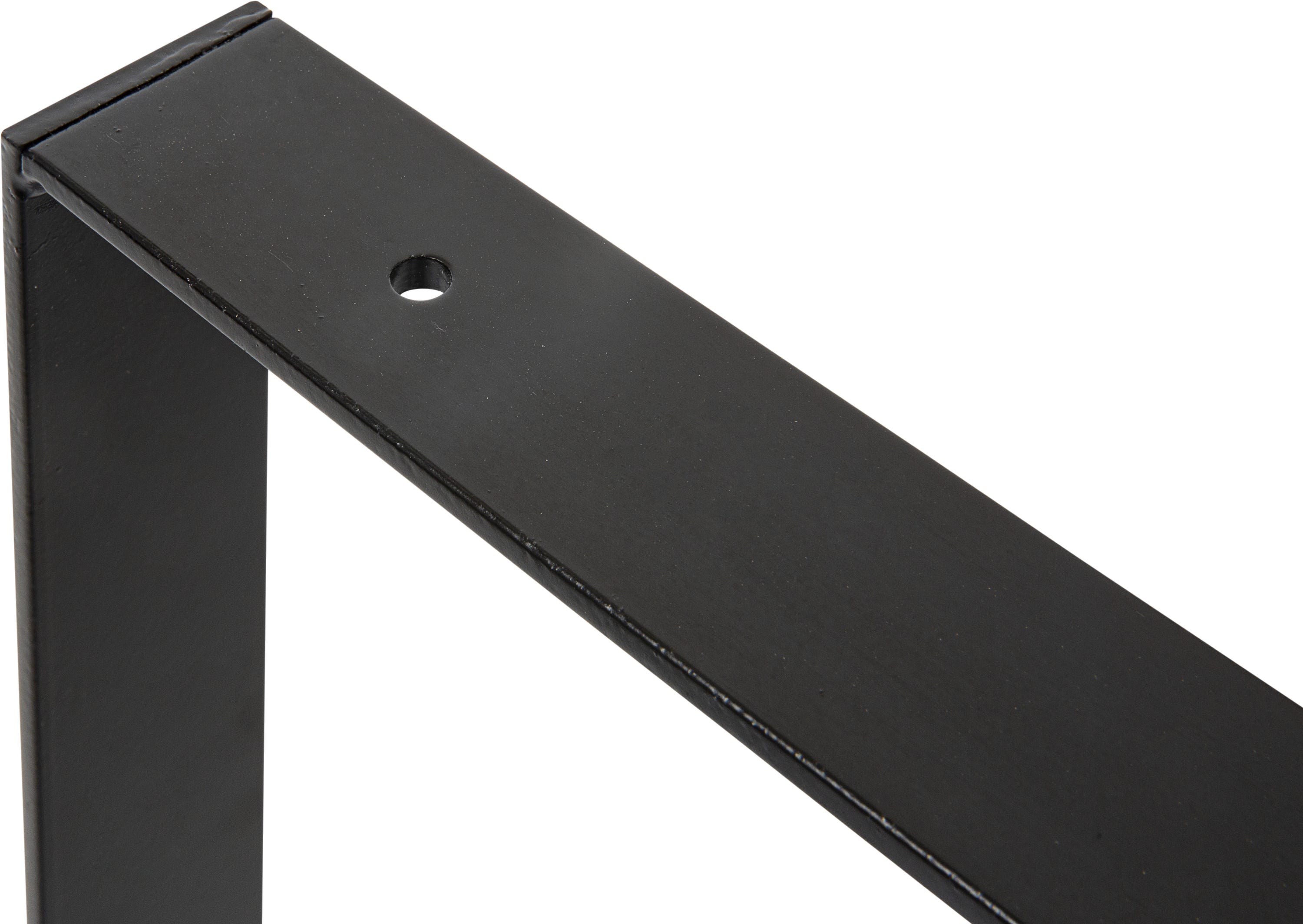 Pied meuble rectangle fixe acier mat noir, 71 cm - 4
