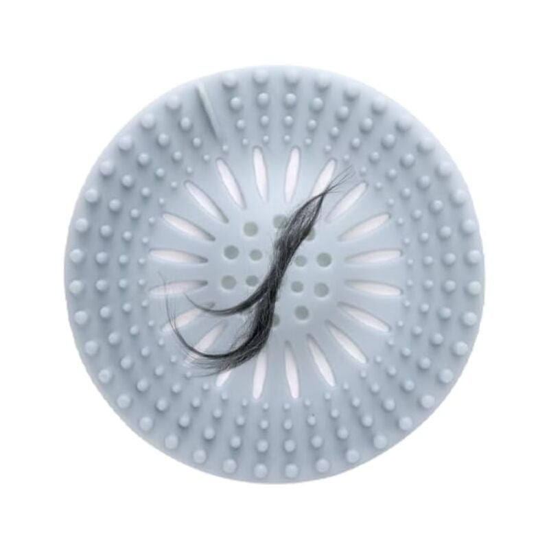 Ensemble de deux protections de bonde en silicone – crépine d'évier de cuisine – crépine de bonde de baignoire – (bleu 13,5 x 13,5 cm) - 4