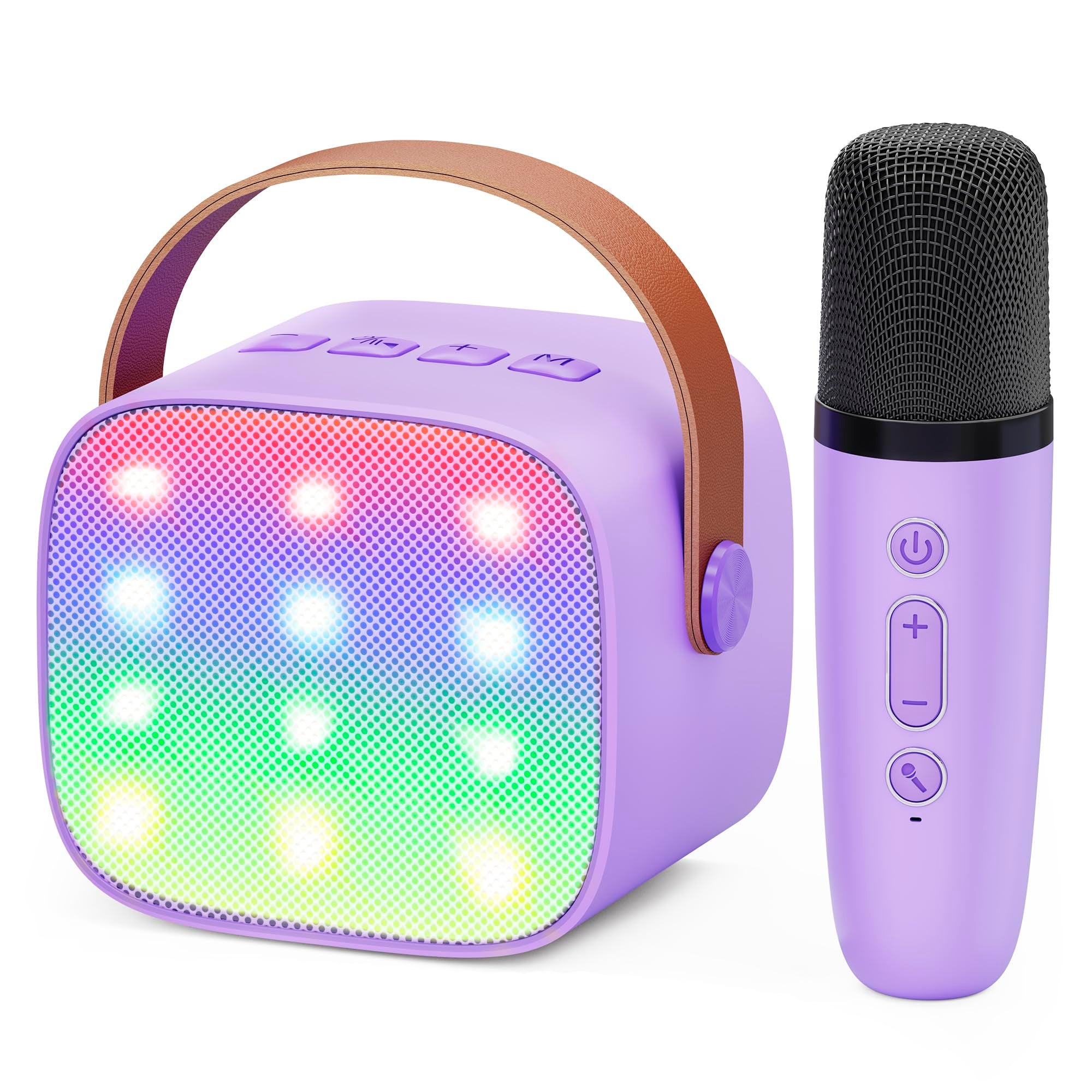 Mini Machine Karaoké Enfant – Bluetooth 5.1 – 2 Haut-parleurs 5W – Micro Sans Fil – Effets LED – Bleu
