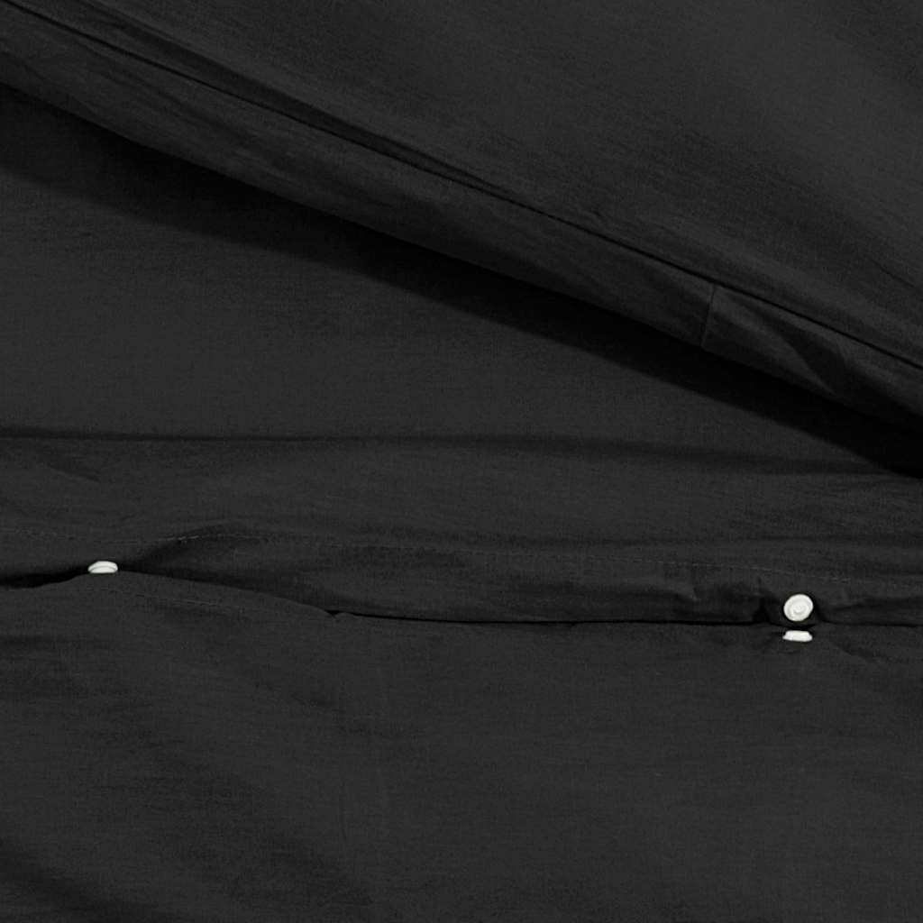 Set Copripiumino Nero 200x200 cm in Microfibra Leggera vidaXL - 8