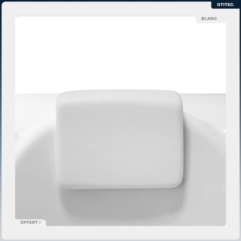 Baignoire rectangulaire de 140 x 70 cm - avec Tablier Blanc et Repose Tête OFFERT - MODERN - 5