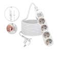 White 6-Socket Power Strip with Switch, 1.5m Cable, Child Protection ...