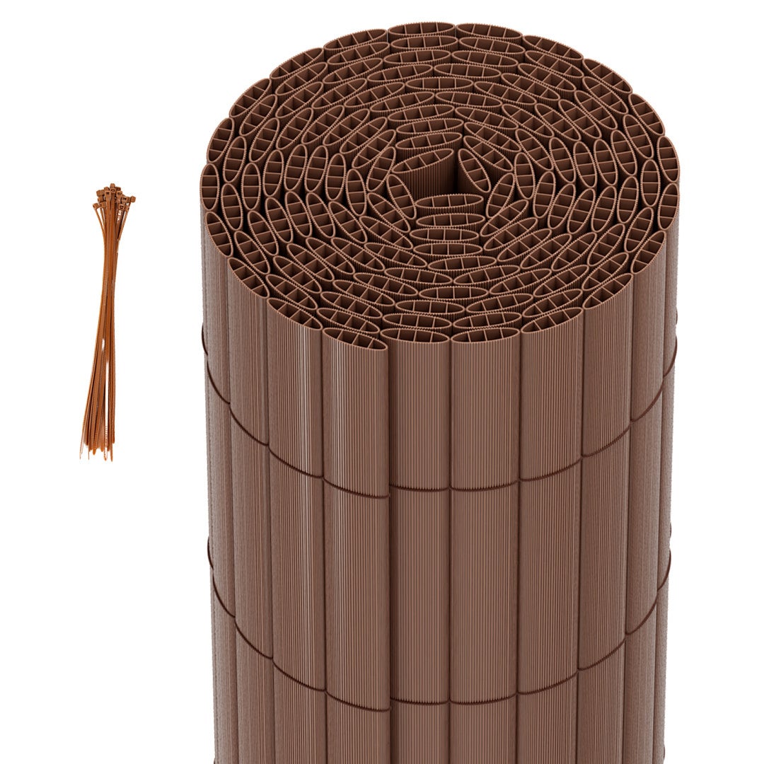 Solidna mata PVC – Zewnętrzna osłona prywatności do ogrodu, tarasu i ogrodzenia Brązowy 160 x 900cm