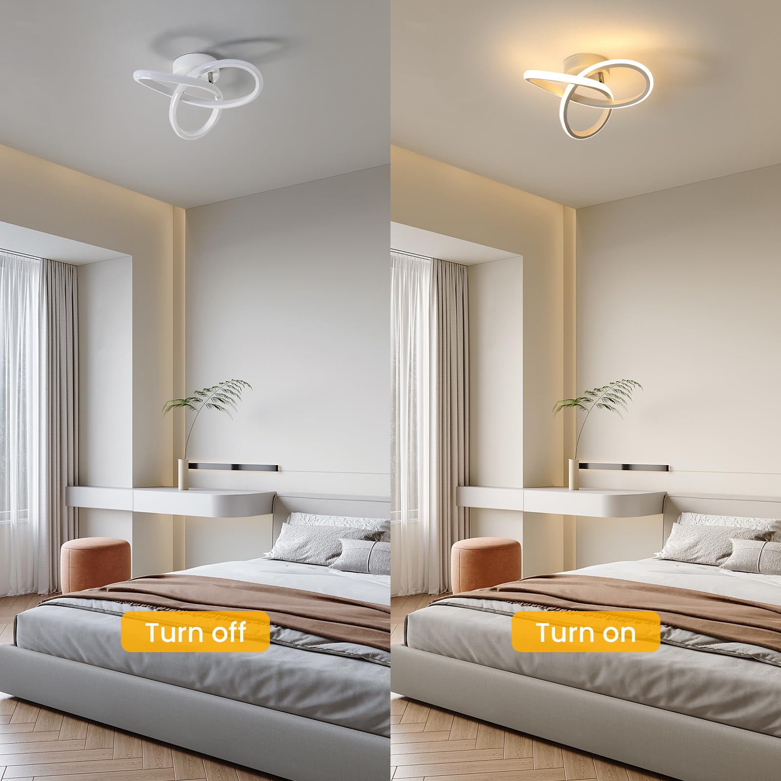 Lampa sufitowa LED, energooszczędny żyrandol LED, nowoczesna lampa sufitowa 20 W, designerska lampa LED do korytarza, ciepła biel 3000 K - 7