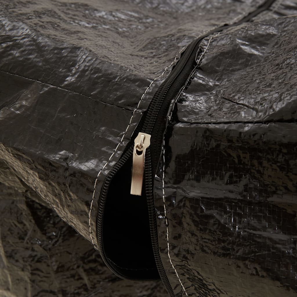 Sac de rangement pour coussins de jardin noir 150x75x75 cm PE - 6
