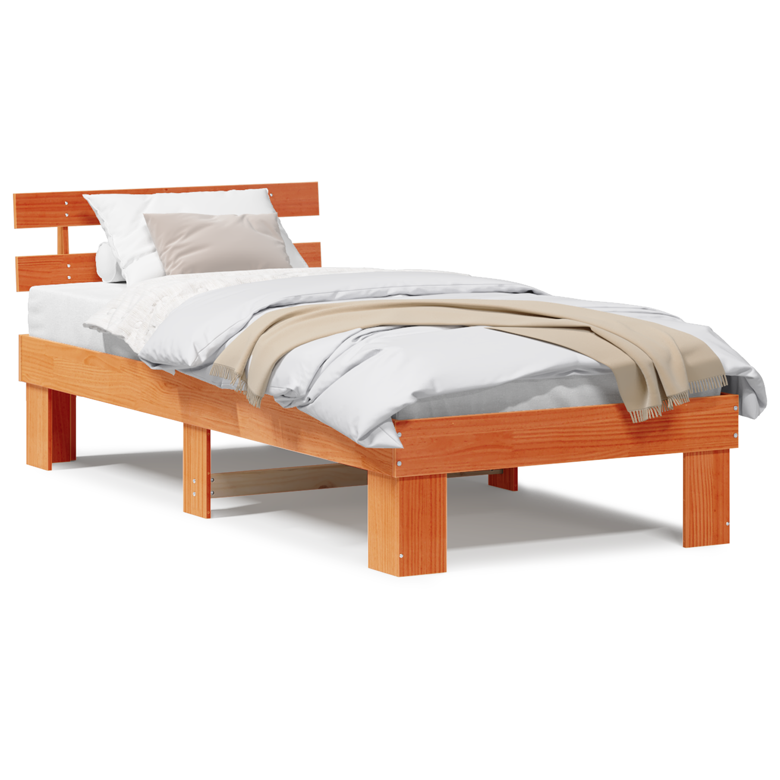 Ramka łóżka Woskowy Brąz 80 x 200 cm Lite drewno sosnowe vidaXL