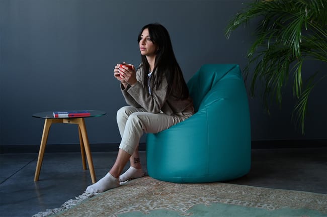 Pouf a Sacco In Poliestere Vuoto Medio 110x70cm Bianco Leroy Merlin