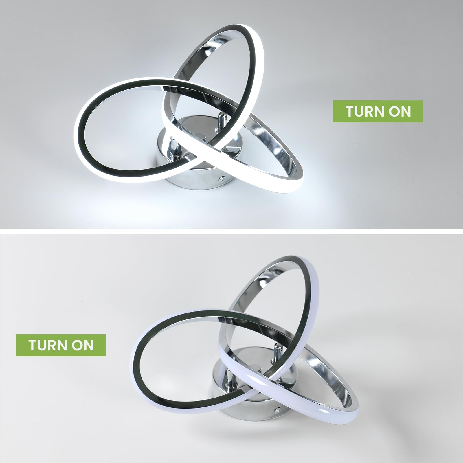 Plafonnier LED, Lustre LED basse consommation, Plafonnier moderne, Luminaire d'allée LED design, 3 températures de couleur (3000K-6000K) - 6