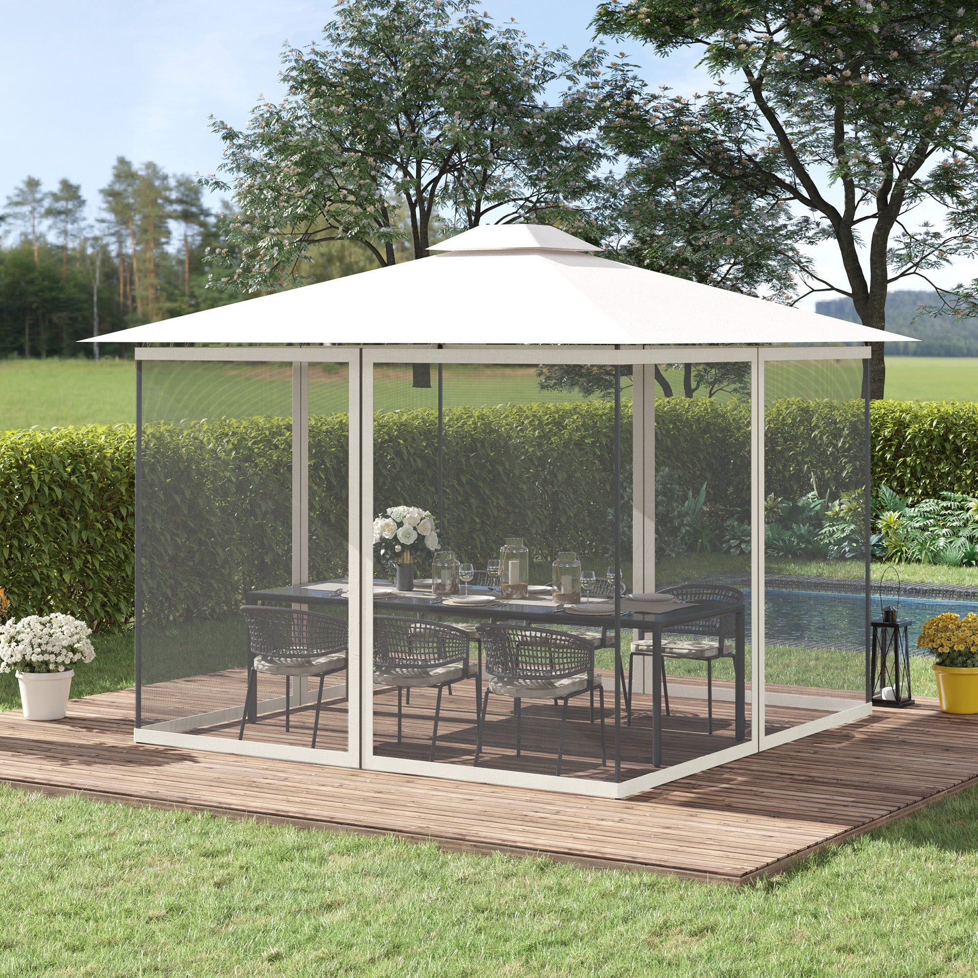 Moustiquaires pour barnum de jardin nylon Outsunny - 2