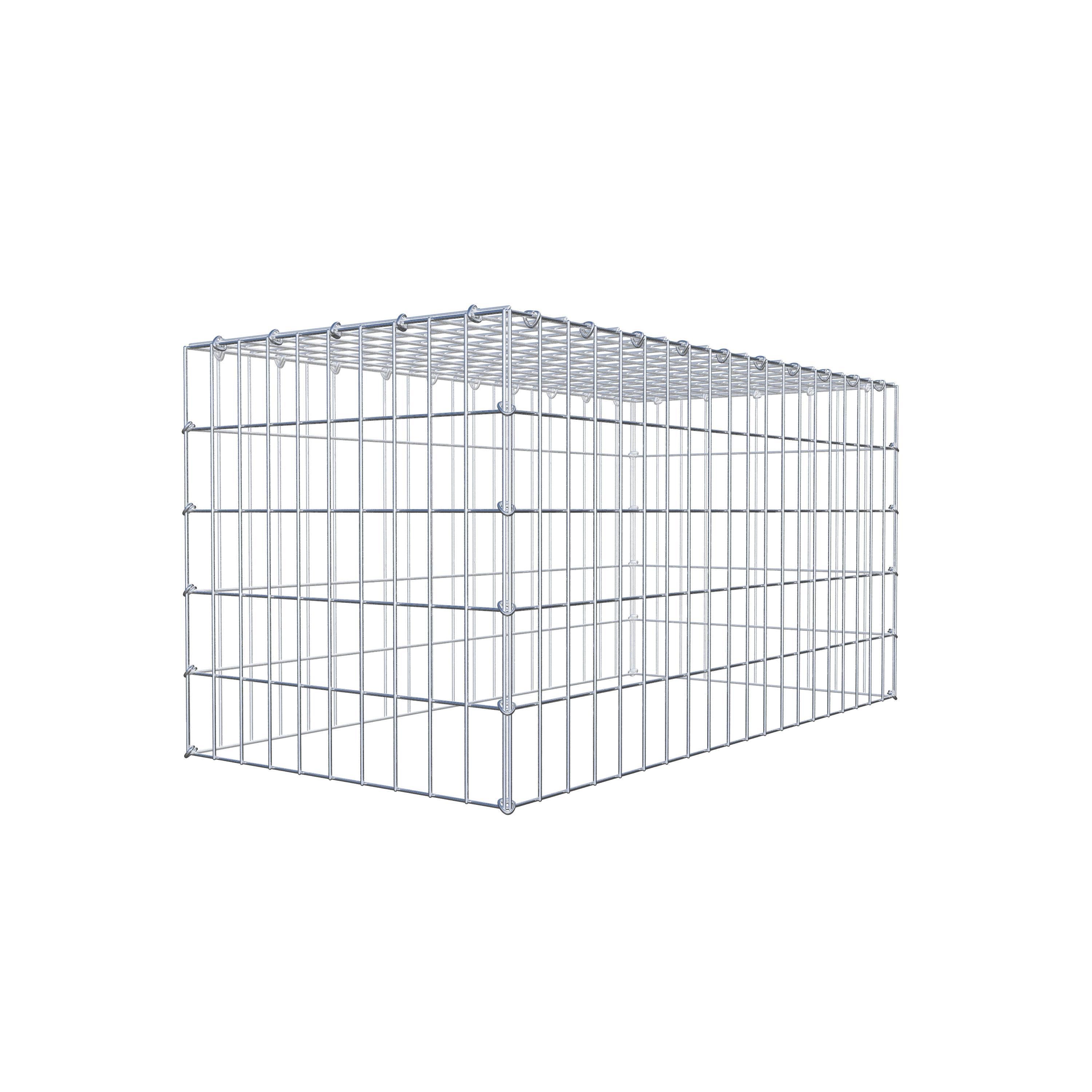 Gavión para apilar en acero galvanizado 100x50x50cm (LxAxP), malla 5 x 10cm, Anillo en C, sin rejilla inferior - 6