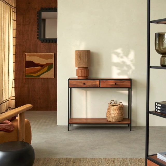 Tikamoon Console en bois d'acacia et métal 100 Agra