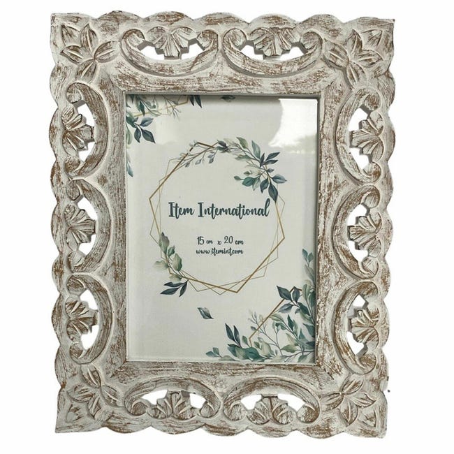 Cornice porta foto in legno vetro in crilex 35x45 cm bianco e beige Cornice porta foto in legno vetro in crilex 35x45 cm bianco e beige