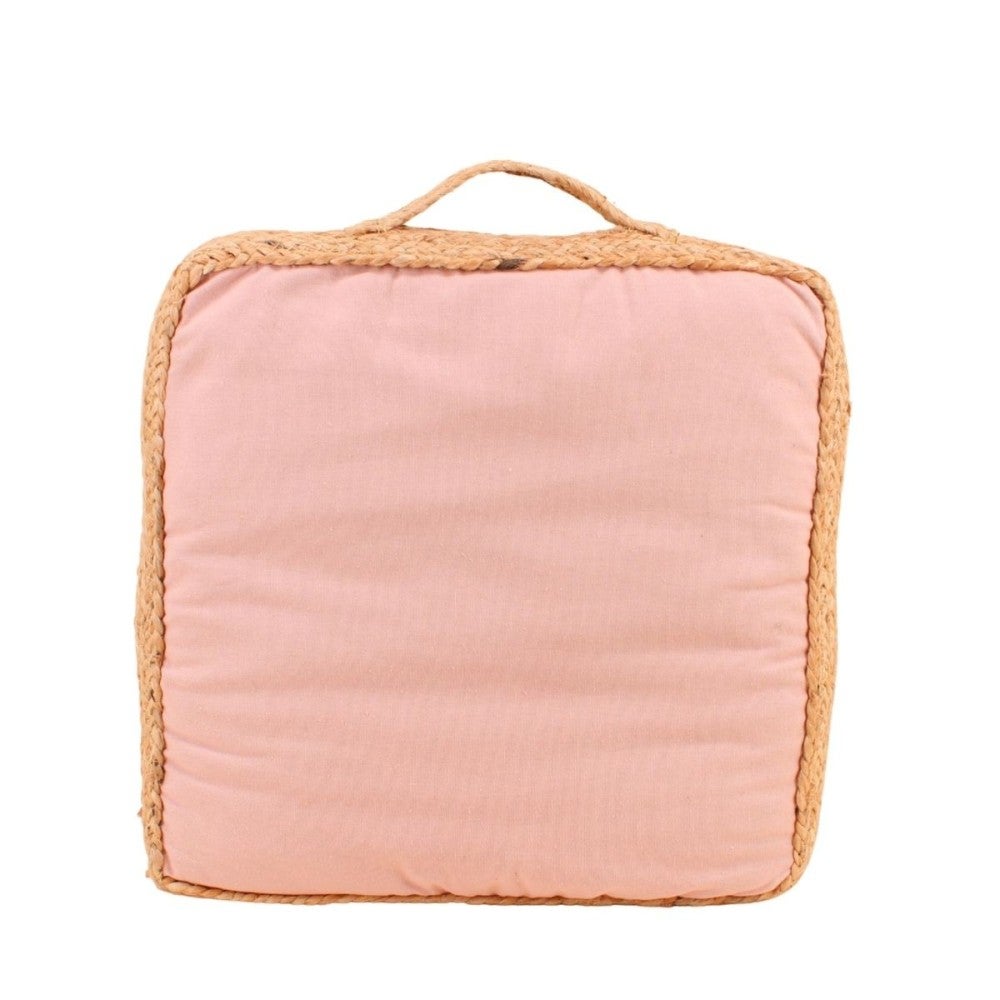 Coussin de sol en tissu et jute 40x40cm - Ornami - 7