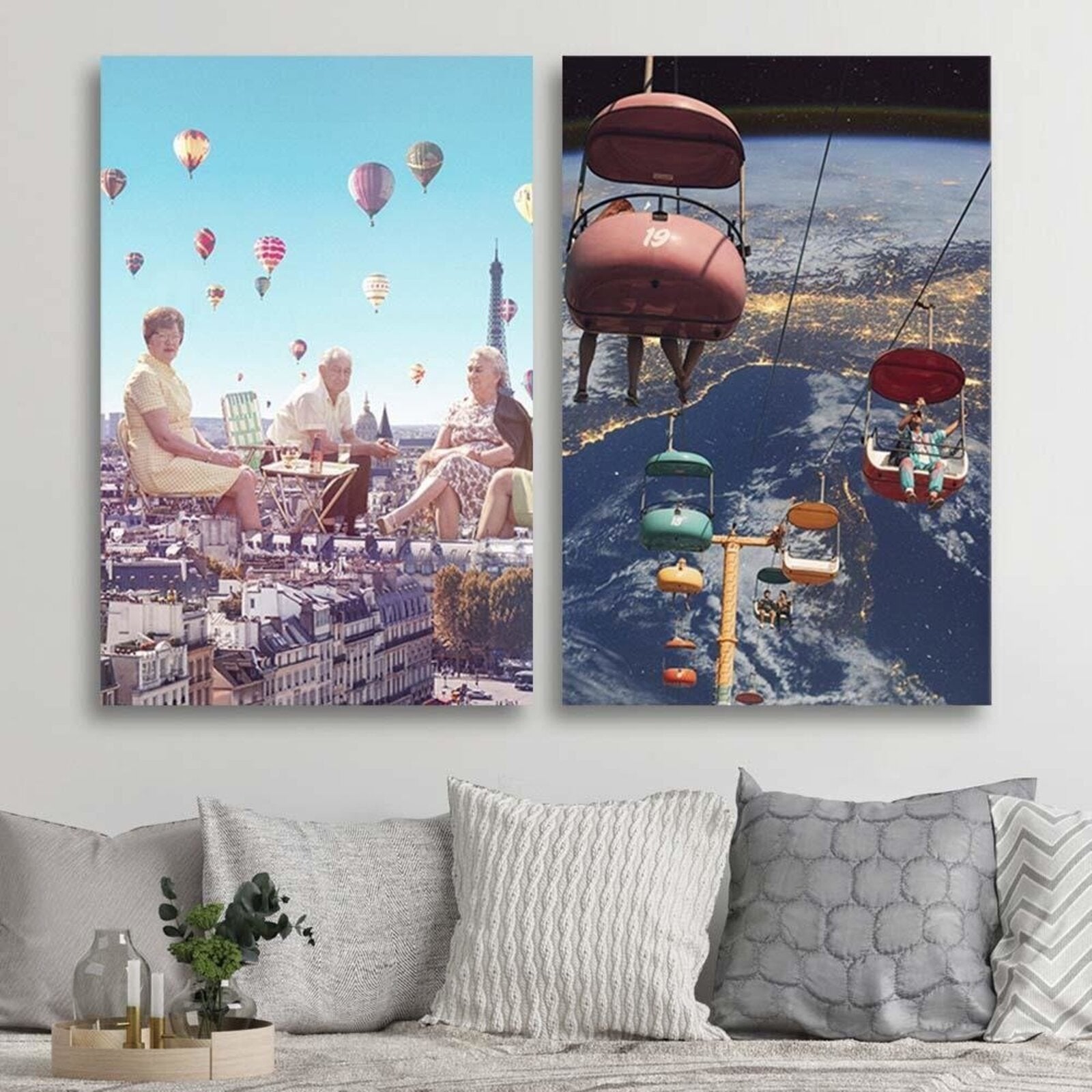 Tableau balade dans l'espace bois - 70 x 100 cm - 4