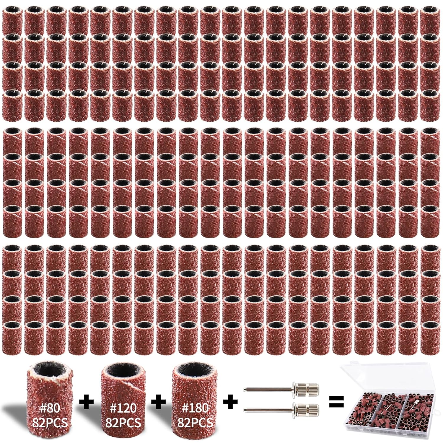 Lot De 100 Manchons De Ponçage 1/4" Grain 80 Avec 2 Mandrins 1/8" - Neuf Zaplyte