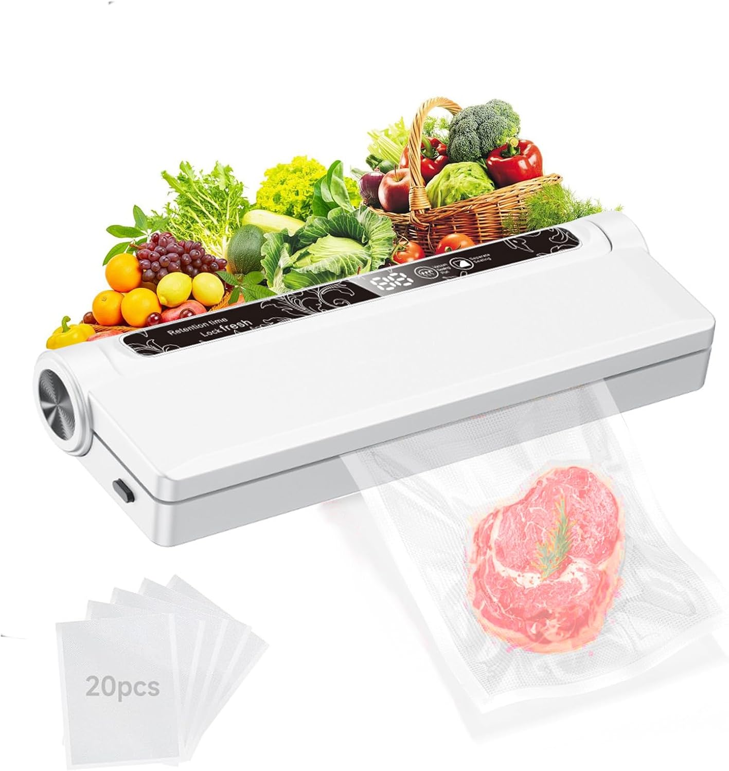 Machine Sous Vide Alimentaire Portable Fancysky - USB-C, 3 Modes, Scellage Sec/humide, Compacte | Pour Conservation Viande, Légumes, Repas