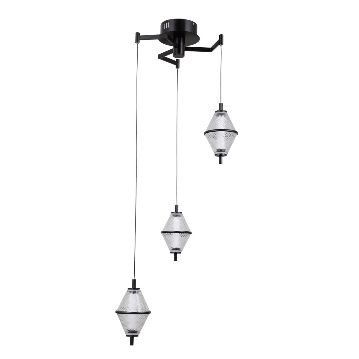 Lampa wisząca FUENTE LED 15W Ciepła biel 1108lm czarna matowa wym: 120 x 48 x 48 cm Italux