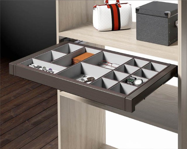 Organizador de Accesorios Extraíble para Armario, color Moka, para módulo de 800 mm